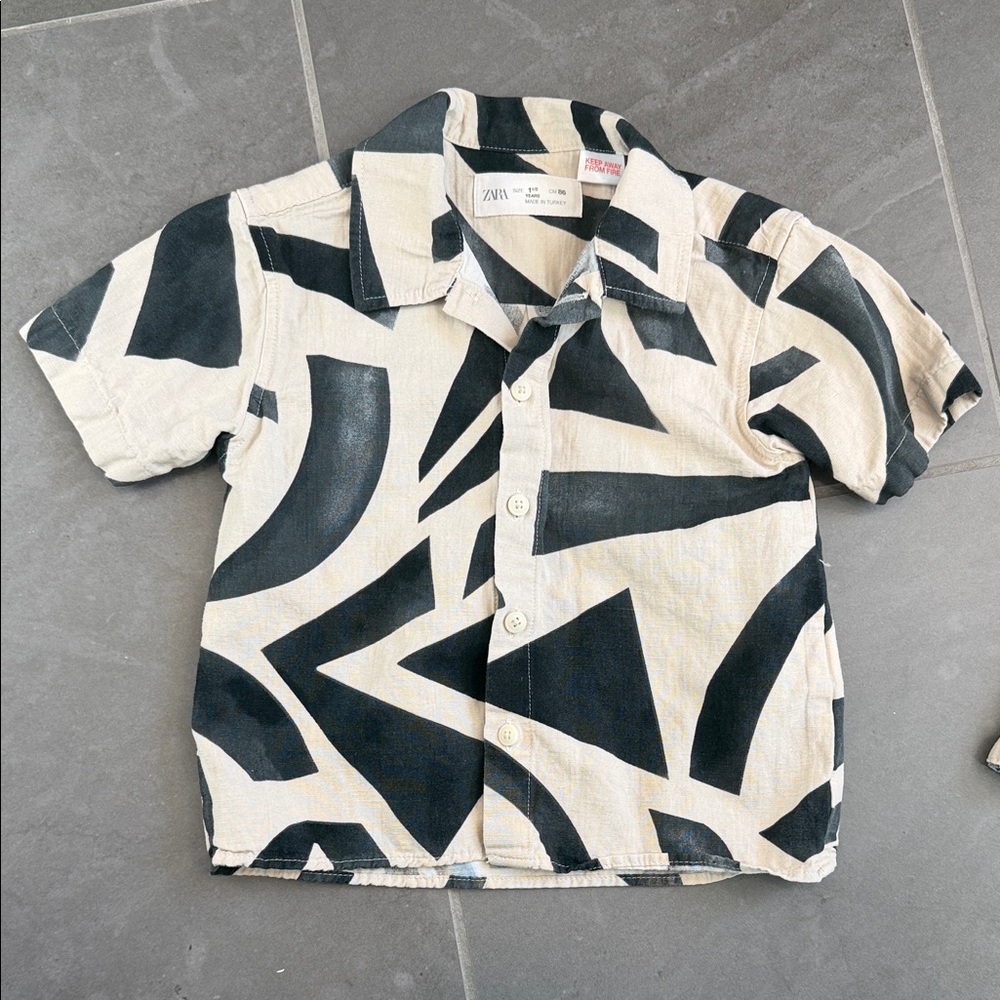 Zara Monochrome Patterned Shirt - Picture 3 of 7